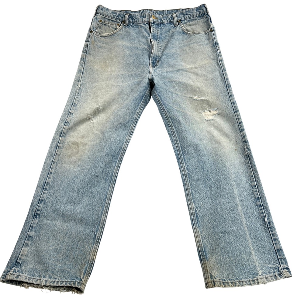 Carhartt Vtg Faded Straight Leg Jeans 36x30 Blue Men USA Workwear Streetwear